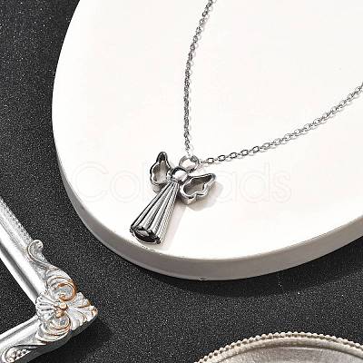 304 Stainless Steel Angel Urn Ashes Necklaces STAS-Z106-06P-1