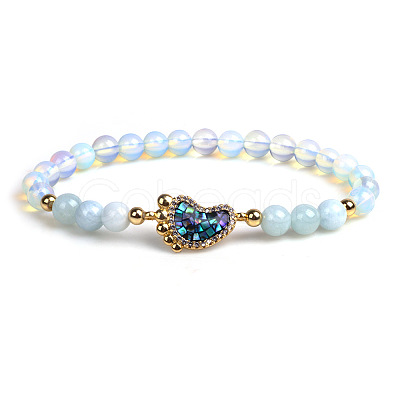 Opalite Stretch Bracelets BJEW-F352-18G-1