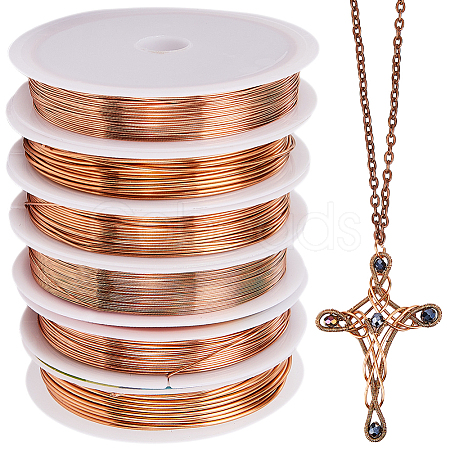 SUNNYCLUE 6 Rolls 6 Size Copper Jewelry Wire CWIR-SC0001-03A-1