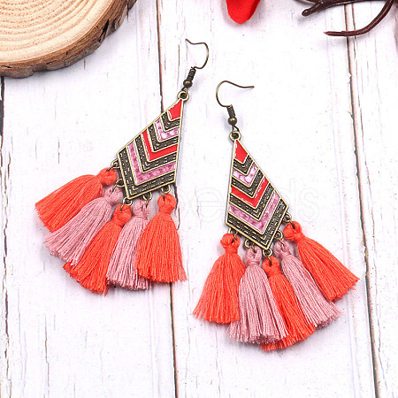 Tassel Earrings Ethnic Style Fringe Ear Drops Women's Ear Hooks PF3468-3-1