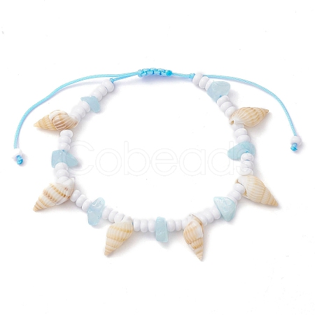 Dyed Natural White Jade Braided Bead Bracelets BJEW-JB10358-01-1