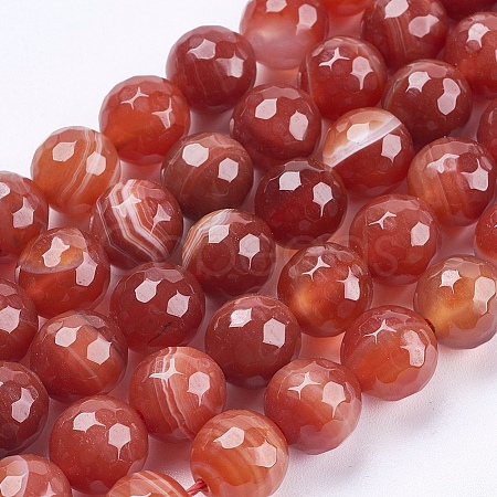 Natural Striped Agate/Banded Agate Beads Strands G-P364-12-10mm-1