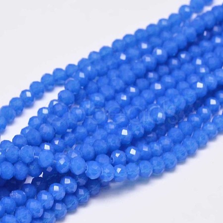 Faceted Rondelle Glass Beads Strands X-GLAA-I033-4mm-01-1