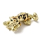 Brass Enamel Pendants, Real 18K Gold Plated, Leopard Charm, Black, 18x39x21.5mm, Hole: 6mm