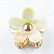 Flower Shape PVC Claw Hair Clips, with Metal Clips, Hair Accessories for Women & Girls, Green Yellow, 68x68x35mm