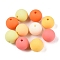 Rubberized Style Imitated Silicone Acrylic Beads, Round, Mixed Color, 13.5~14x13mm, Hole: 2mm