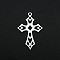 Non-Tarnish 201 Stainless Steel Pendants, Laser Cut, Hollow, Cross, Stainless Steel Color, 29.5x19x1mm, Hole: 1.6mm