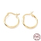 925 Sterling Silver Hoop Earrings, Chunky Small Huggie Hoop Earrings for Women, Real 18K Gold Plated, 18.5x17.5x2mm, Pin: 0.6x1.2mm