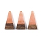 Resin & Wood Pendants, Triangle Charms, Light Salmon, 28.5x14x3.5mm, Hole: 1.6mm