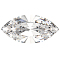 Preciosa&reg MAXIMA Crystal Fancy Stones, Czech Crystal, 435 14 615 Navette(Horse Eye), Dura Foiling, 00030 Crystal, 10x5mm