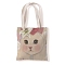 Cat Pattern Canvas Women's Tote Bags, Shoulder Bags for Shopping, Rectangle, Beige, 37x33cm