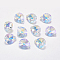 Faceted K9 Glass Rhinestone Charms, Imitation Austrian Crystal, Drop, Crystal AB, 12x10x5.5mm, Hole: 1.4mm