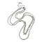 201 Stainless Steel Double Layer Snake Chain Necklaces, Ball Tassel Necklaces, Stainless Steel Color, 15.94 inch(40.5cm)