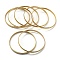 7Pcs PVD Vacuum Plating 202 Stainless Steel Plain Flat Ring Bangle Sets, Stackable Bangles for Women, Golden, Inner Diameter: 2-7/8 inch(7.45cm), 5.5mm