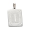 Non-Tarnish 304 Stainless Steel Pendants, Rectangle with Alphabet, Letter.H, 30x20x1.5mm, Hole: 3x6mm