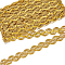 15 Yards Sparkle Polyester Wavy Lace Ribbon, with Sequin, Goldenrod, 7/8 inch(22mm), about 15.00 Yards(13.72m)/Card