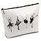 Custom Polycotton Ballet Dancer Printed Canvas Storage Bags, Rectangle Metal Zipper Pouches, Human, 18x25cm