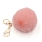 Imitation Rabbit Fur Pom-Pom & Cat Keychain, Bag Pendant Decoration, Light Coral, 8cm