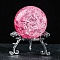 Crack Glass Crystal Ball Diaplay Decoration, Fengshui Home Decor, Pink, 60mm