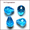 K9 Glass, Imitation Austrian Crystal Beads, Grade AAA, Faceted, Drop, Deep Sky Blue, 6x8mm, Hole: 0.7~0.9mm