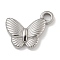 Anti-Tarnish 304 Stainless Steel Pendants, Butterfly Charm, Stainless Steel Color, 15x18.5x2.8mm, Hole: 3mm