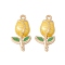 Alloy Enamel Pendants, Golden, Tulip Charm, Gold, 22.5x11.5x3.5mm, Hole: 1.6mm