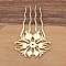 Alloy Hair Comb Finding, for DIY Jewelry Accessories, Flower, Light Gold, 65mm, 10pcs/set