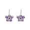 Brass Micro Pave Cubic Zirconia Stud Earrings for Women, Lead Free & Cadmium Free, Star, Purple, Platinum, 8x8.5mm