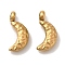 Ion Plating(IP) 304 Stainless Steel Charms, Textured, Moon Charm, Golden, 11x5x3mm, Hole: 1.6mm