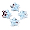 Handmade Porcelain Beads, Fancy Antique Glazed Porcelain, Starfish, Light Sky Blue, 19~20x21~23x9~10.5mm, Hole: 2~2.5mm