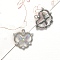 Butterfly Platinum Alloy Pendants, with Hologram Resin & Resin Rhinestone, For DIY Jewelry Accessories, Clear AB, 17x17mm