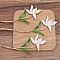 Ancient Style Alloy with Enamel Hair Stick Finding, for DIY Jewelry Accessories, Flower, White, 180x47mm, 10pcs/set