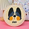 Dog Pattern Punch Embroidery Beginner Kits, including Embroidery Fabric & Hoop & Yarn, Punch Needle Pen, Instruction, Orange, 28x26x2cm