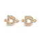 Brass Micro Pave Cubic Zirconia Links Connectors, Long-Lasting Plated, Letter, Clear, Real 18K Gold Plated, Letter.D, 7.5x11x2.8mm, Hole: 1mm