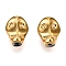 Electroplate Glass Beads Strands, Skull, Gold, 10x8x7.5mm, Hole: 1mm, about 65pcs/strand, 25.59''(65cm)