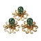 Octopus Resin Figurines, Reiki Gold Foil Natural Green Aventurine Chips Inside for Home Office Desk Decoration, 101x97x44mm