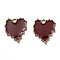 Alloy Enamel Pendants, Cadmium Free & Lead Free, Heart, Light Gold, Coconut Brown, 17x16x1.5mm, Hole: 1.8mm