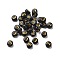 Plating Opaque Acrylic Beads, Golden Metal Enlaced, Flat Round with Letter, Letter E, 7x3.5mm, Hole: 1.2mm, about 3846pcs/500g