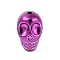 UV Plating Acrylic Beads, Skull, Medium Orchid, 18x13x17mm, Hole: 2.8mm