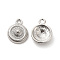 Alloy Pendants, Long-Lasting Plated, Cadmium Free & Lead Free, Flat Round, Platinum, 17.5x14x5mm, Hole: 2mm