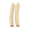 Brass Curved Tube Beads, Column, Real 16K Gold Plated, 35x5.5x4mm, Hole: 3mm