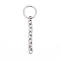 Tarnish Resistant 304 Stainless Steel Split Key Rings, Keychain Clasp Findings, with Chains, Stainless Steel Color, 70mm, Ring: 18x2mm