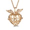 Gold Angel Wing Alloy Cage Pendant Necklaces, Box Chain Necklaces