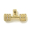 Rack Plating Brass Pave Cubic Zirconia Pendants, Lead Free & Cadmium Free, Real 18K Gold Plated, Real 18K Gold Plated, 8.5x22.5x7mm, Hole: 4x3.5mm